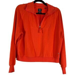 Prana Cozy Up Sweatshirt Sweater Jumper Women Small Orange Long Sleeve Pullover